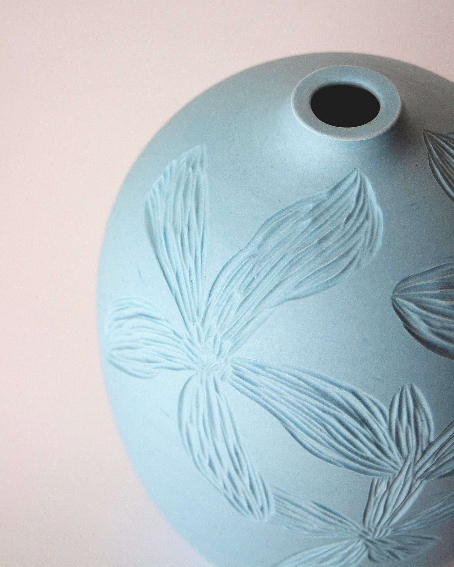 Pastel Blue Foral Vase