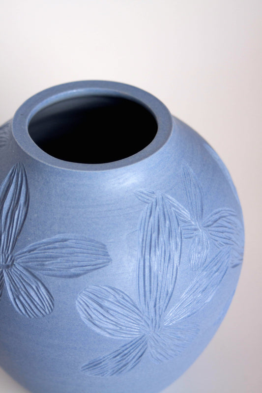 Pastel Cobalt Floral Vase