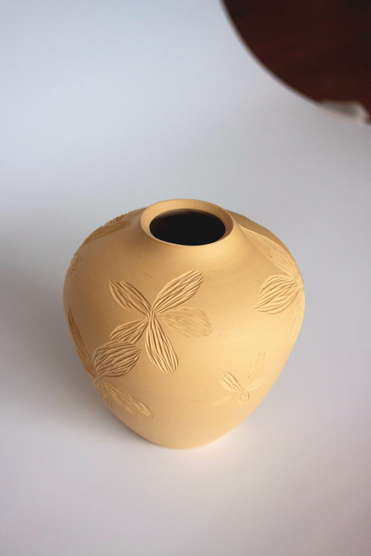 Pastel Orange Floral Vase