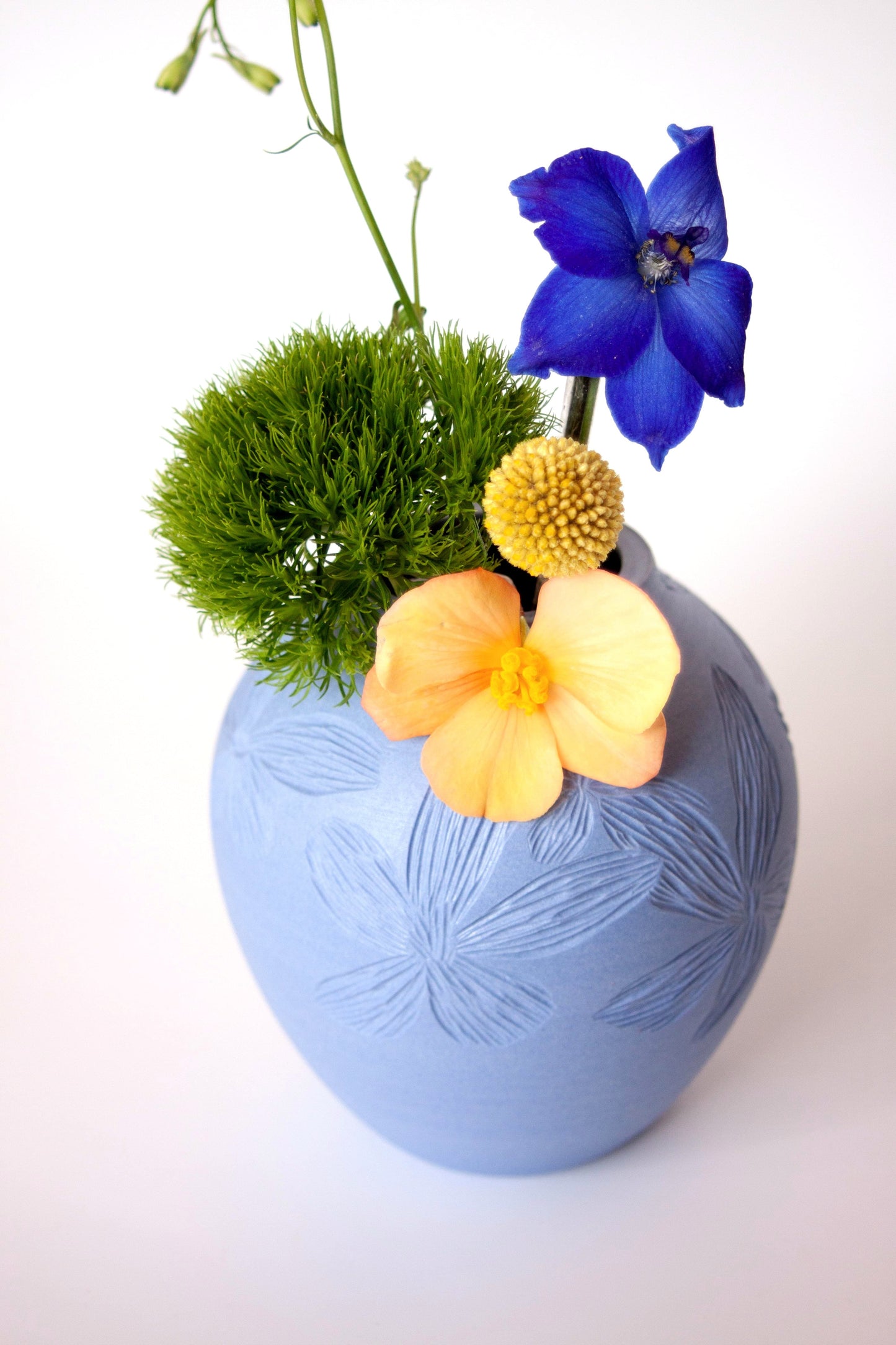 Pastel Cobalt Floral Vase