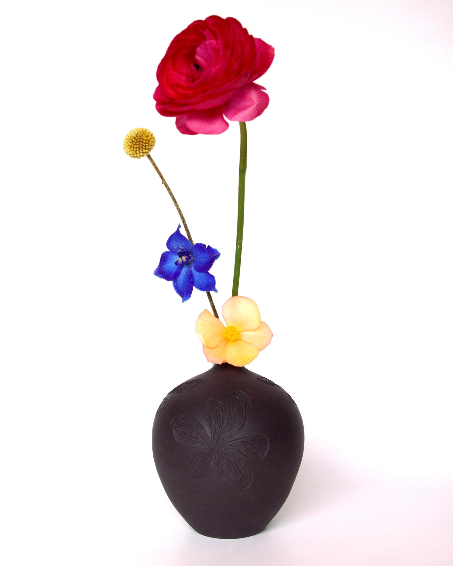 Black Floral Vase
