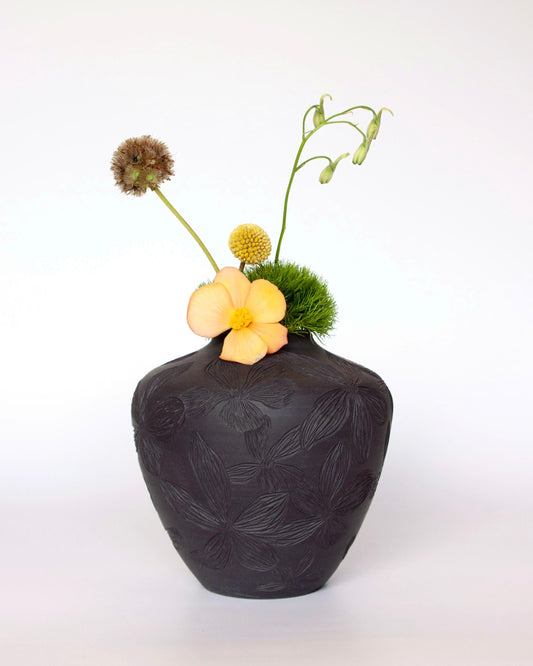 Black Floral Vase