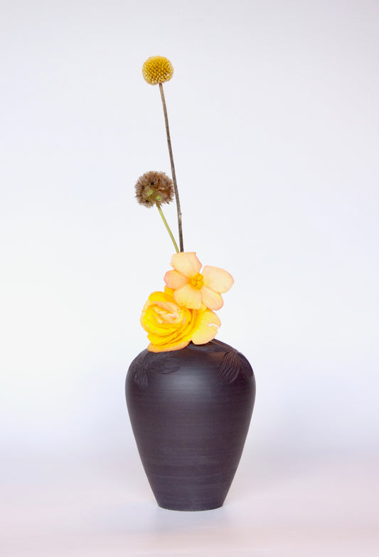 Black Floral Vase
